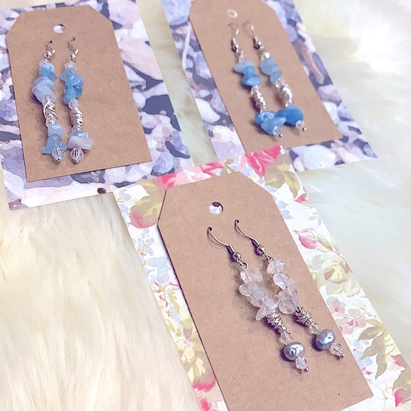 NaTuRaL hEaLiNg CrYsTaLs🆕bOheMiAN MoDeRn CrYsTaL EaRrInGS HaNdCrAfTeD - Picture 4 of 16